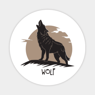 Wolf Silhouette Magnet